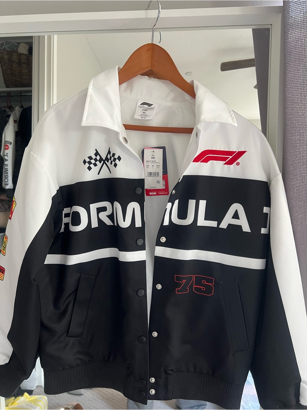 Formula 1 F1 Official Black and White Racing Jacket